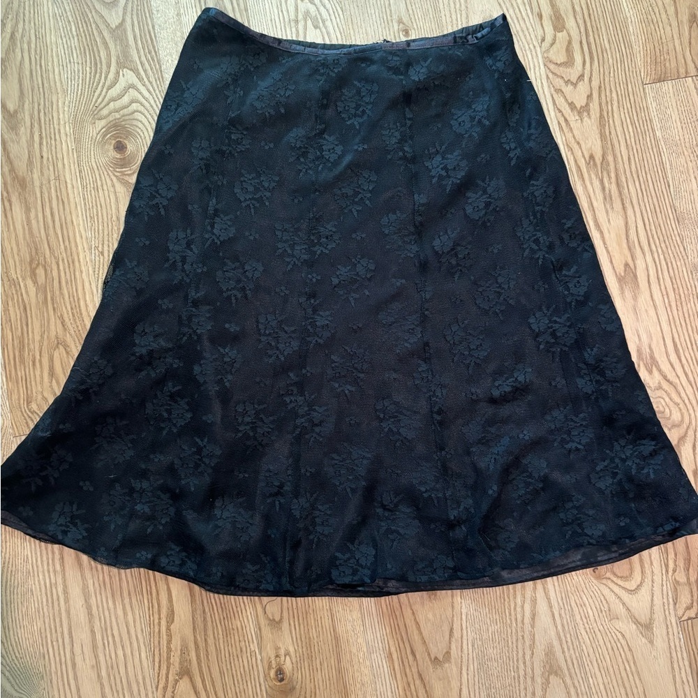 Cute Black Lace Midi Skirt